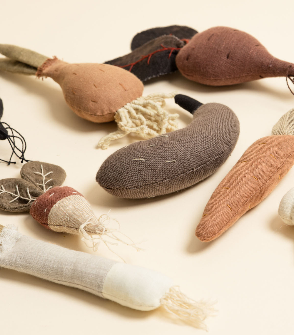 Текстильная игрушка – Овощи с огурцом и луком | Polyanka Mar