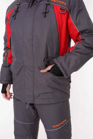 Костюм-поплавок "СКИФ" -40 кур+п/к (Таслан, серый/красн)