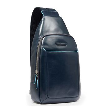 Рюкзак слинг Piquadro Blue Square синий из натуральной кожи (CA4827B2/BLU2)