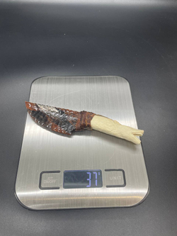 Бивень мамонта с гравировкой волка 15 см