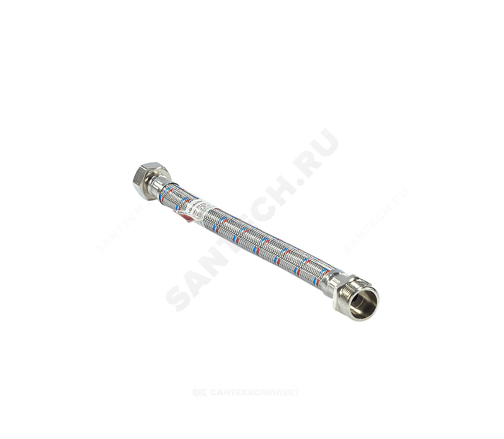 Подводка гибкая для воды нержавеющая оплетка ГИГАНТ 3/4" г-ш L=0.3м AQUALINE 04954