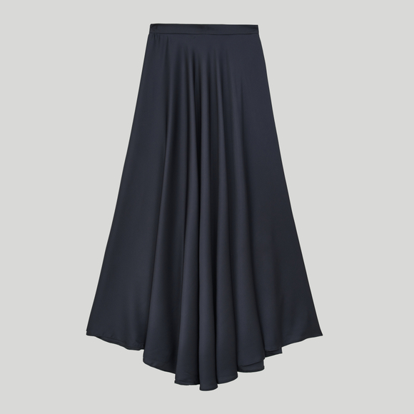 Silk A-line Skirt Dark-Grey