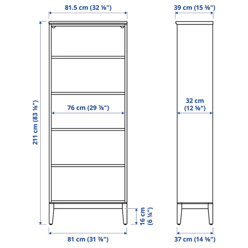 Книжный шкаф - IDANÄS / IDANАS  IKEA/ ИДАНЭС ИКЕА,  244х211 см, коричневый