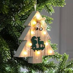 Ёлочная игрушка Ёлочка 3*14 см., от батареек, свечение тёплое белое, Luazon Lighting (6117370)