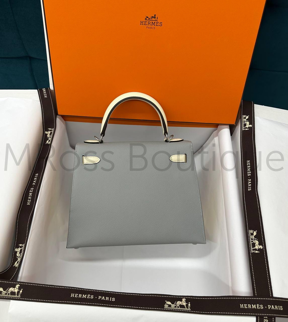 Сумка Hermes Kelly женская в сером цвете