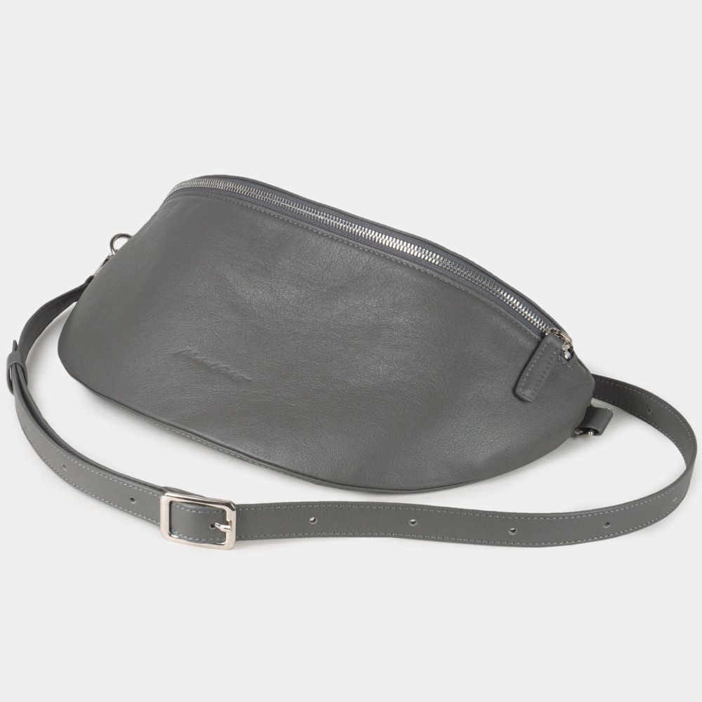 Сумка поясная Vilnius из кожи теленка, серого цвета