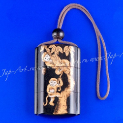 Инро Обезьяны и бамбук