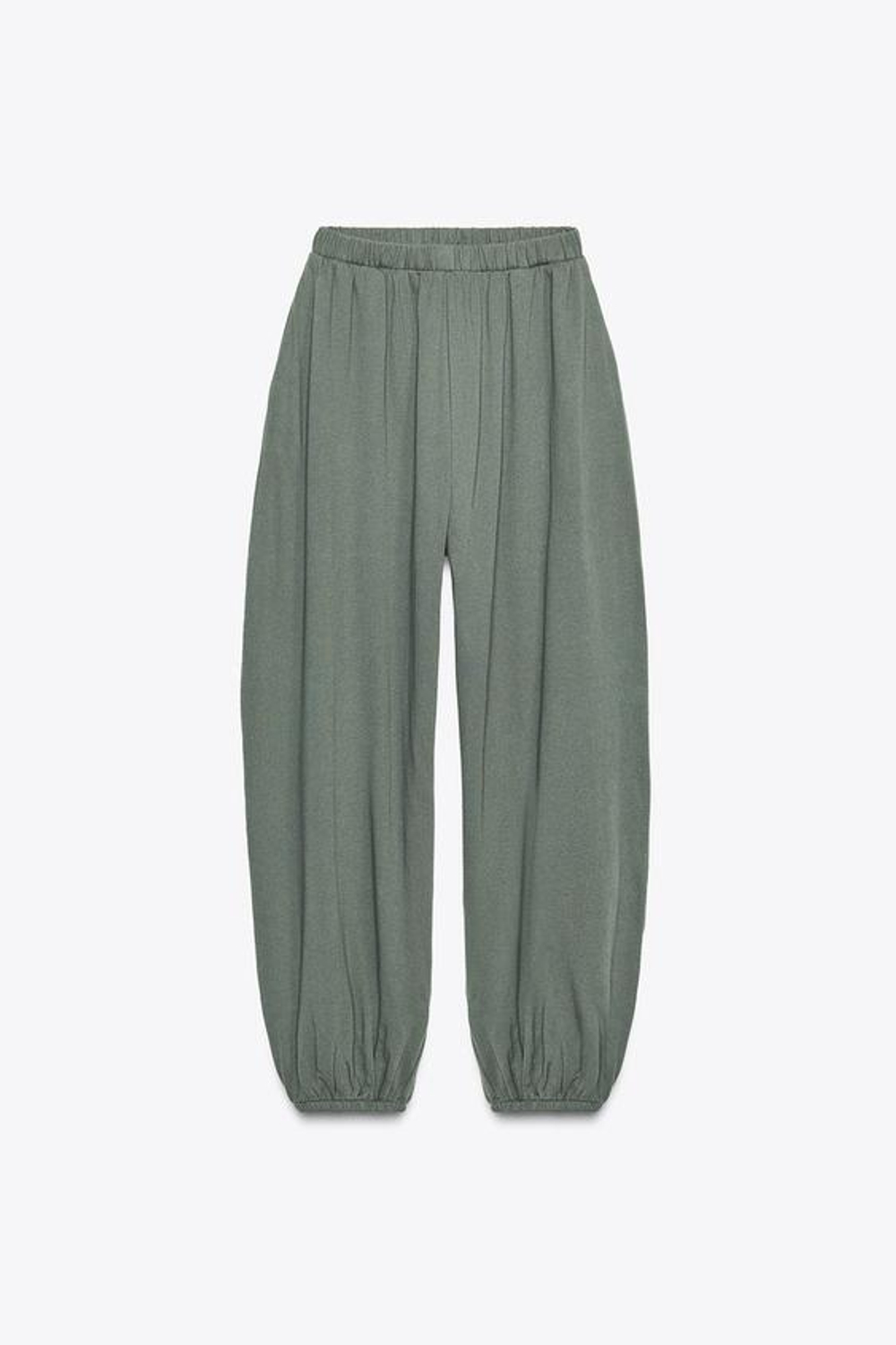 ZARA БРЮКИ-БАГГИ ИЗ ФЛИСА, ЗЕЛЕНЫЙ