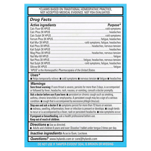 Hyland's Naturals, Bioplasma®, клеточная соль 12-в-1, 100 доз в одной быстрорастворимой таблетке