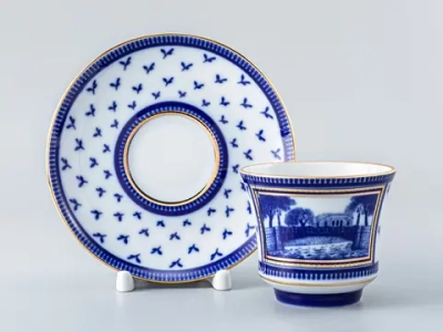 Чашка с блюдцем чайная 220 мл форма Банкетная рисунок Первый Садовый мост арт. 81.16031.00.1