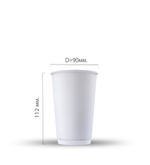 Бумажный стакан 2-х слойный 400мл. Белый, 500шт/кор. Лига пак