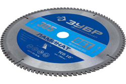 Диск пильный по ламинату ЗУБР Профессионал Ламинат 305х30 мм, 96Т 36930-305-30-96