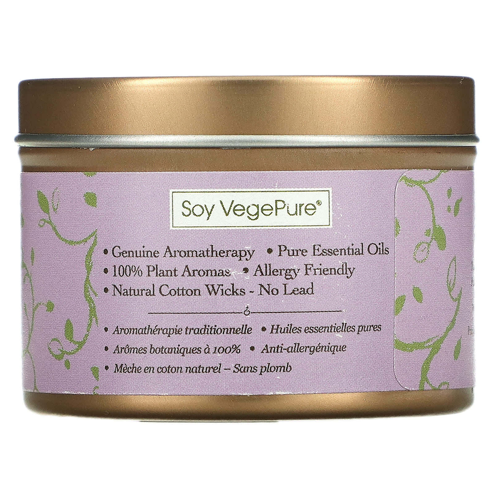 Aroma Naturals, Soy VegePure, свеча для путешествий, безмятежность, иланг-иланг и лаванда, 79,38 г (2,8 унции)