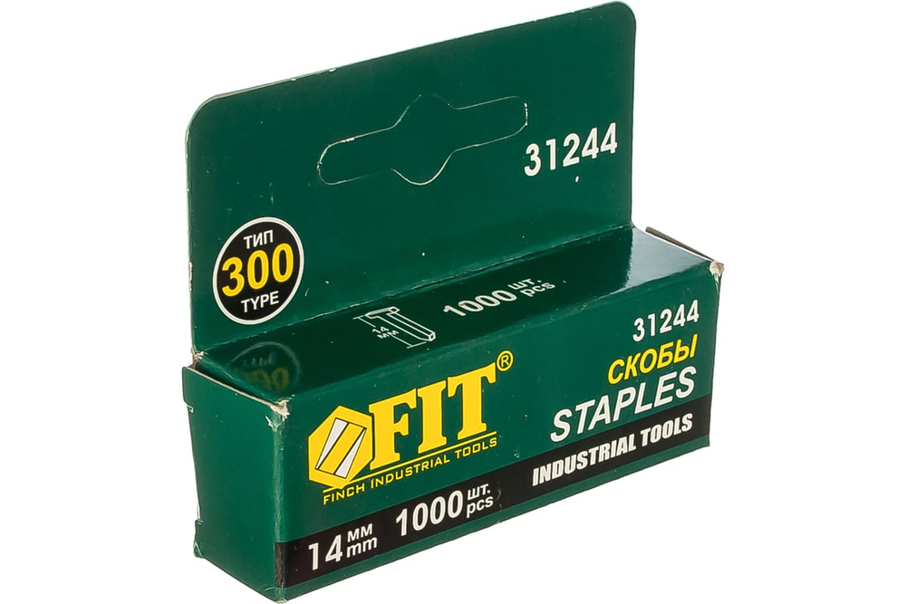 Скобы для степлера закалённые, гвозди, 14 мм, 1000 шт. FIT 31244