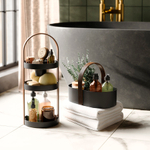 Органайзер для косметики bellwood, 20х50 см, черный/орех