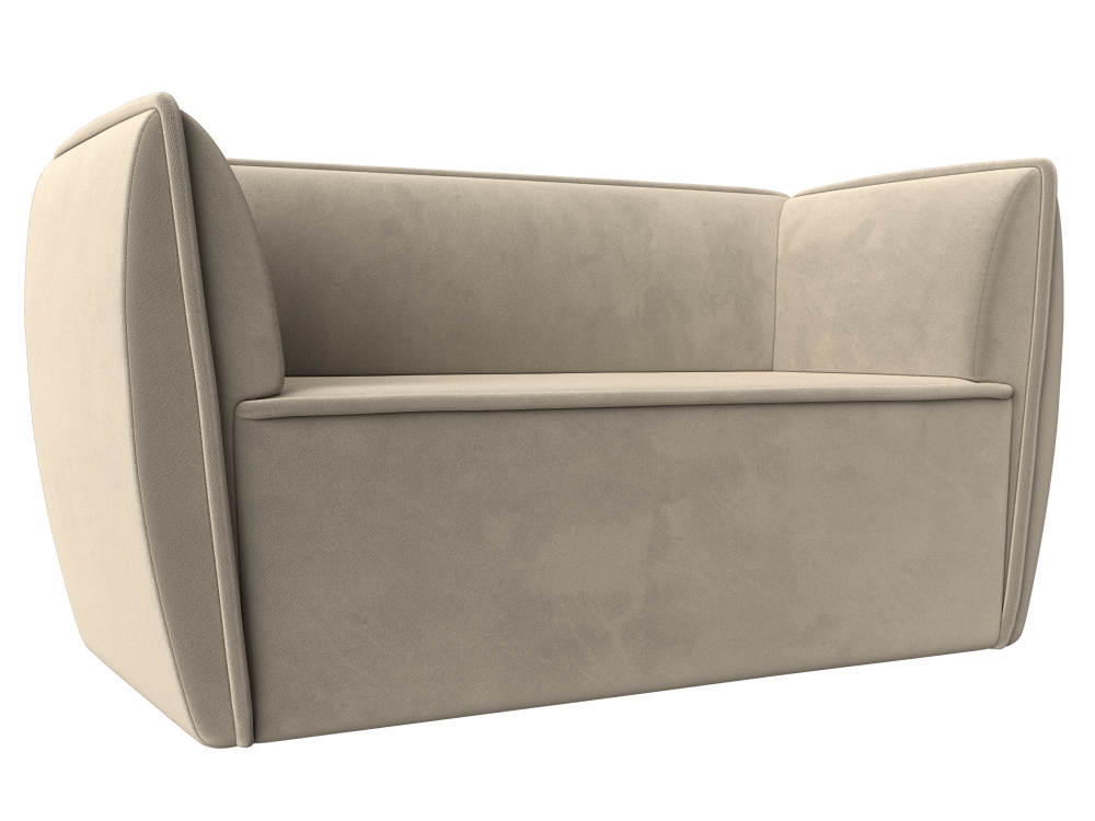 Диван кухонный прямой Бергамо 2-х местный, Бежевый, Микровельвет, 112049