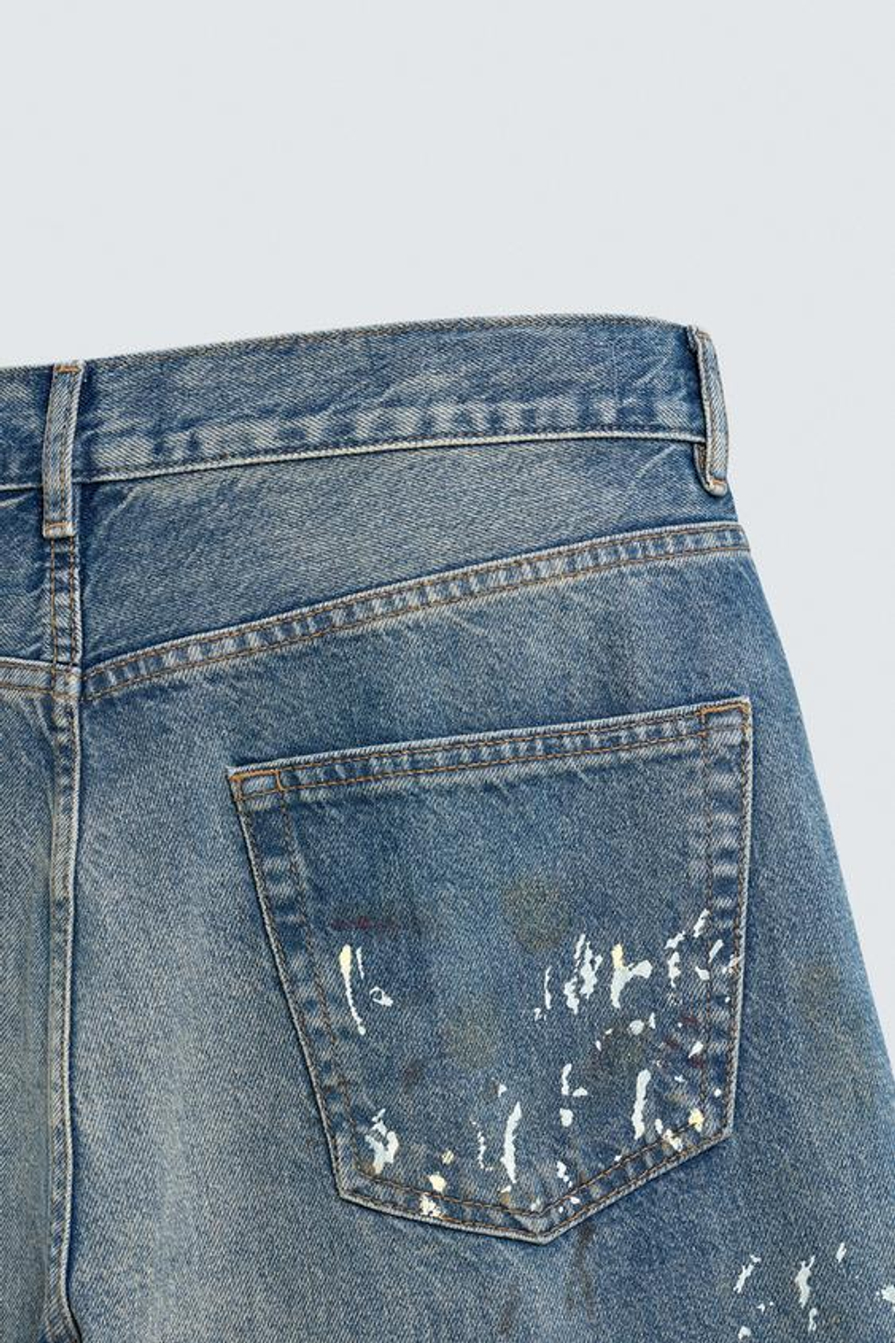 ZARA ДЖИНСЫ СВОБОДНОГО КРОЯ С БРЫЗГАМИ, ГОЛУБОЙ