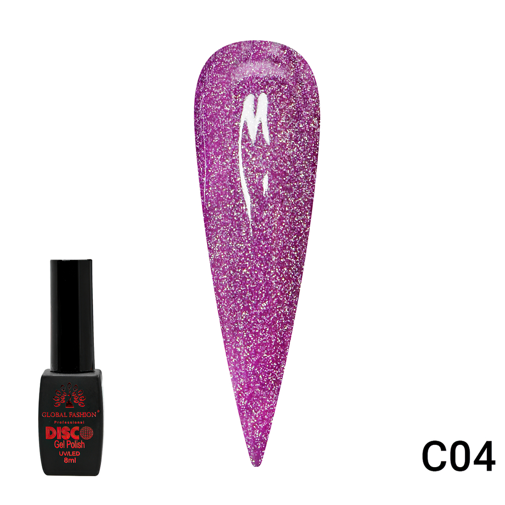Гель лак Disco Gel Polish, Global Fashion, светоотражающий, 8 мл C04
