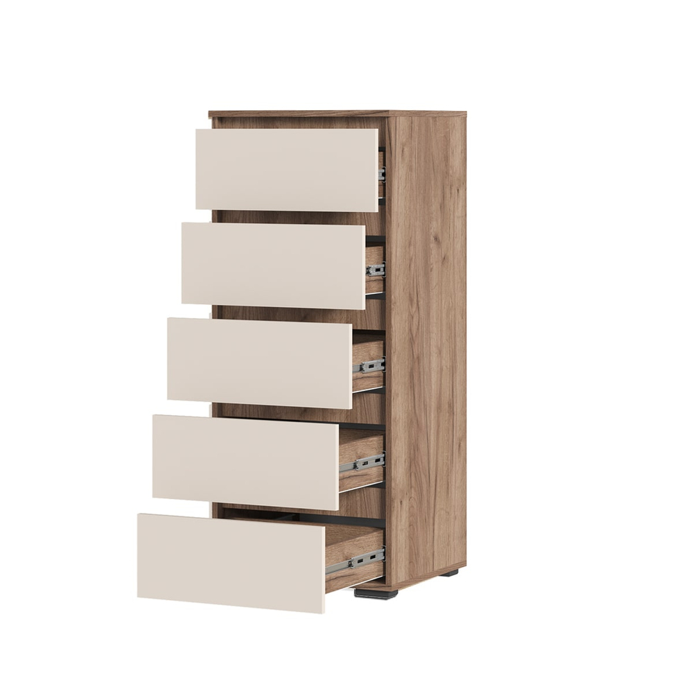 Хелен КМ 03 Комод 5 ящиков Дуб крафт табачный/Кашемир