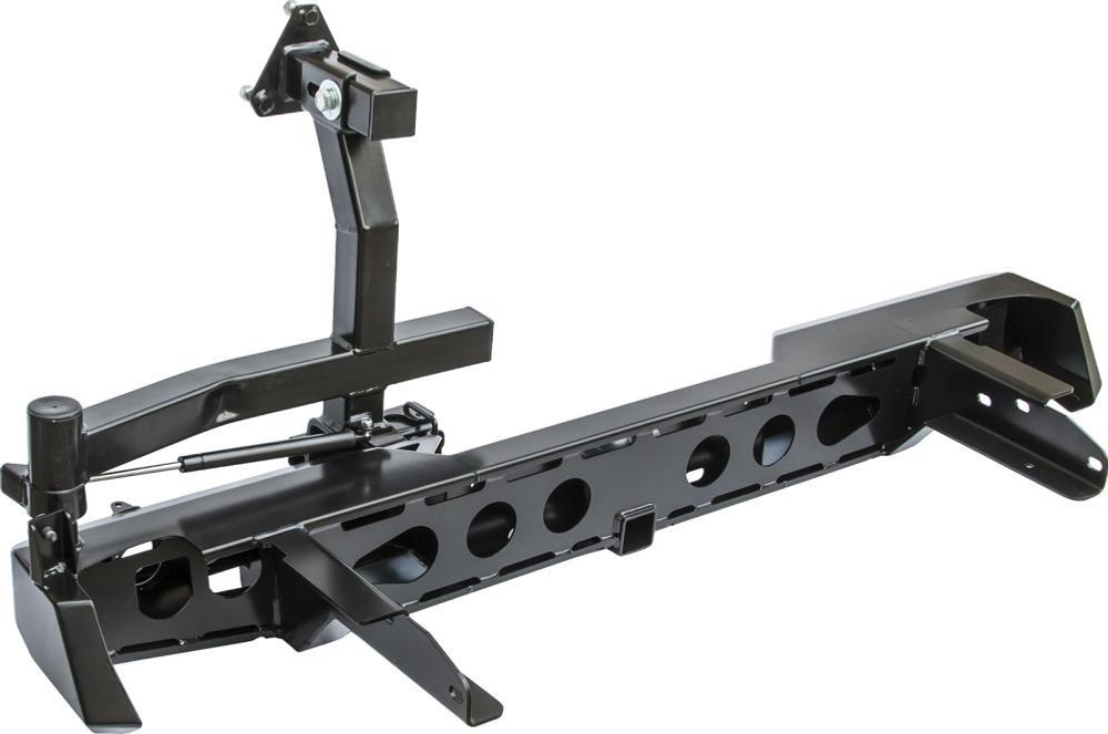 Бампер силовой задний Nissan NP300 до 2010 (кузов 1400 мм) с квадратом под фаркоп, калиткой, фонарями, подсветкой номера РИФ