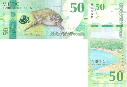 Кюрасао и Сен-Мартен 50 гульденов, 2025 Грот-Нип UNC