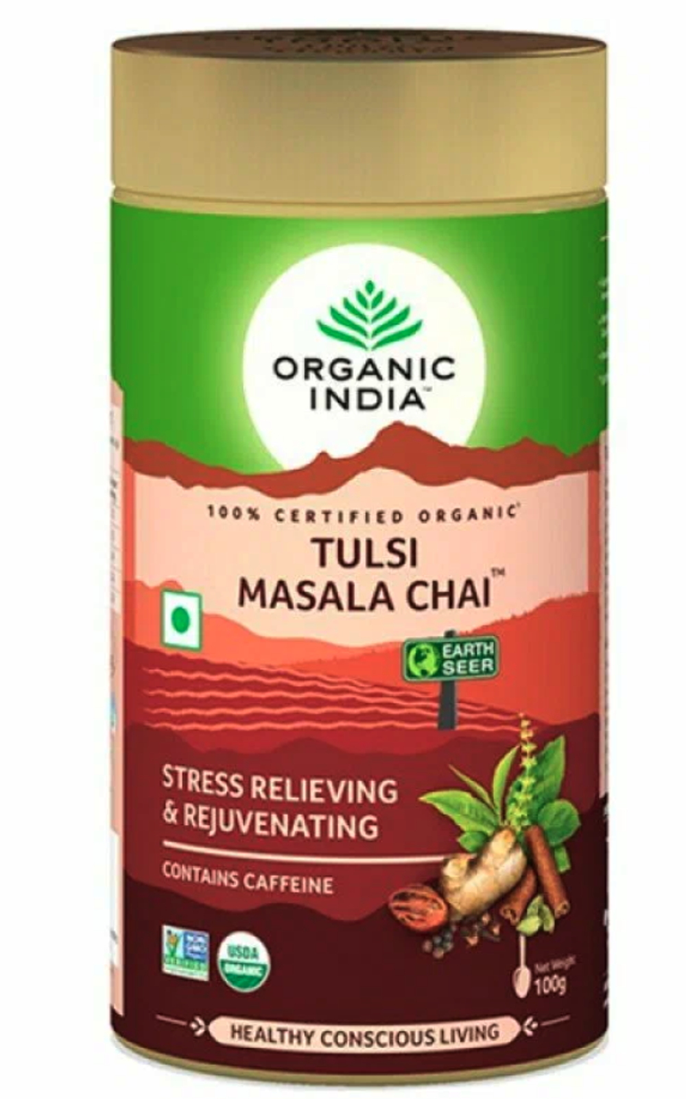 Чай в банке органический Туласи Масала Tulsi masala Organic India