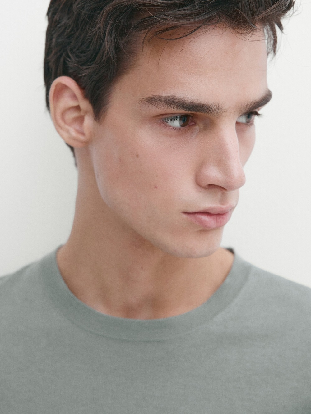 Massimo Dutti Футболка с круглым вырезом, цвет морской волны