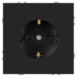Розетка ЭРА Galaxy 15-2101-05 c заземлением 2P+E Schuko 16А-250В IP20 антрацит | Эра Galaxy