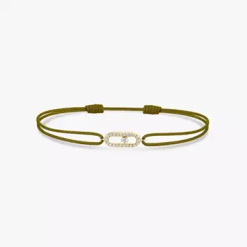 Браслет Messika Move Uno на шнуре цвета хаки