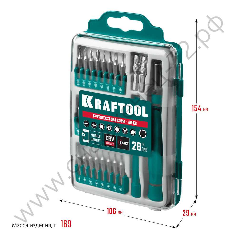 KRAFTOOL Precision-28 предм., Отвертка для точных работ (25677)