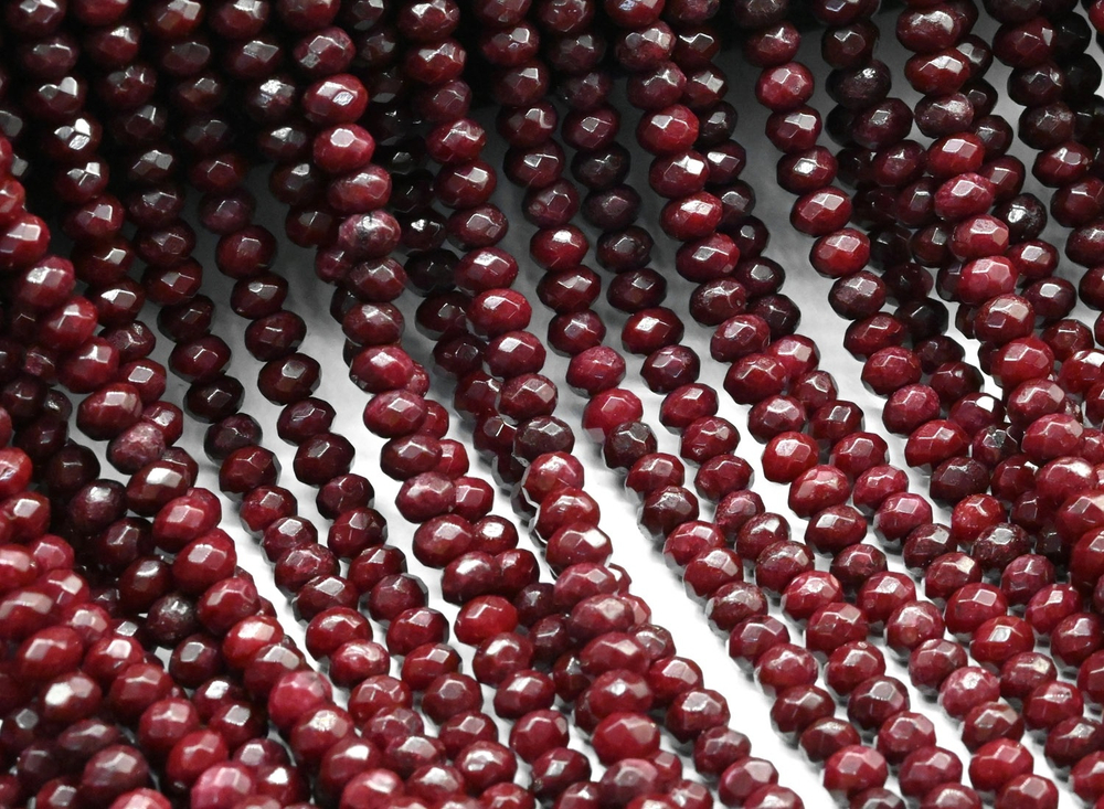 44260-мар Кварц тон. марсала, граненый рондель 4*3мм, нить 35см