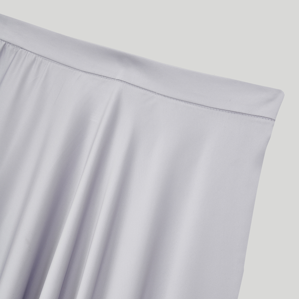 Silk A-line Skirt Silver