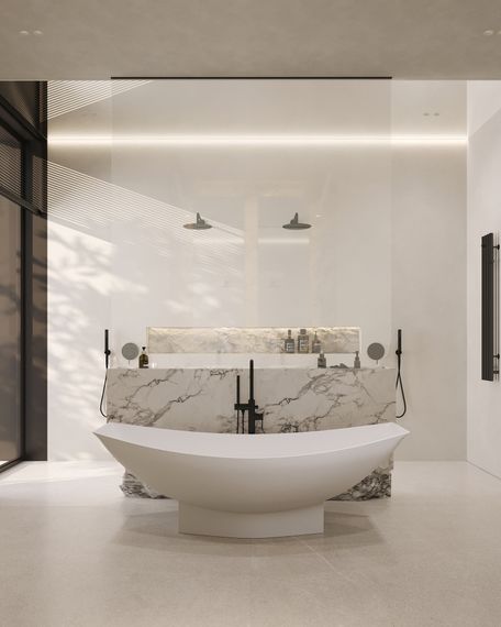 Ванна из искусственного камня ABBER Stein AS9610 белая матовая