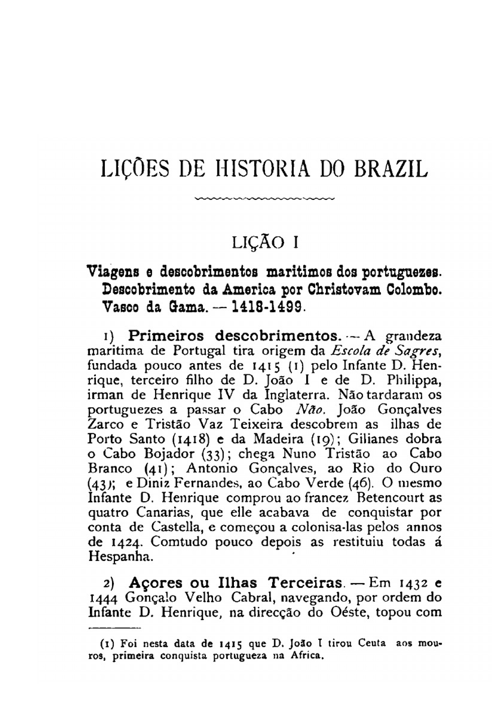 Licoes De Historia Do Brazil | Galanti Raphael Maria