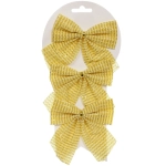 Бант на ёлку «Волшебство» 11*11 cм (набор 3 шт), Золото