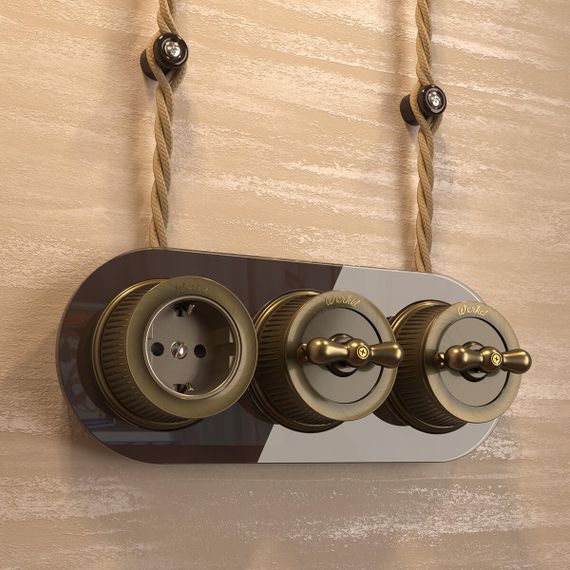 Розетка с заземлением Werkel Ретро бронзовый W5771012 4690389166549