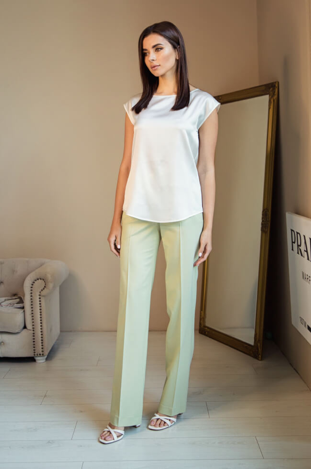 3754 Брюки женские (фисташковый)