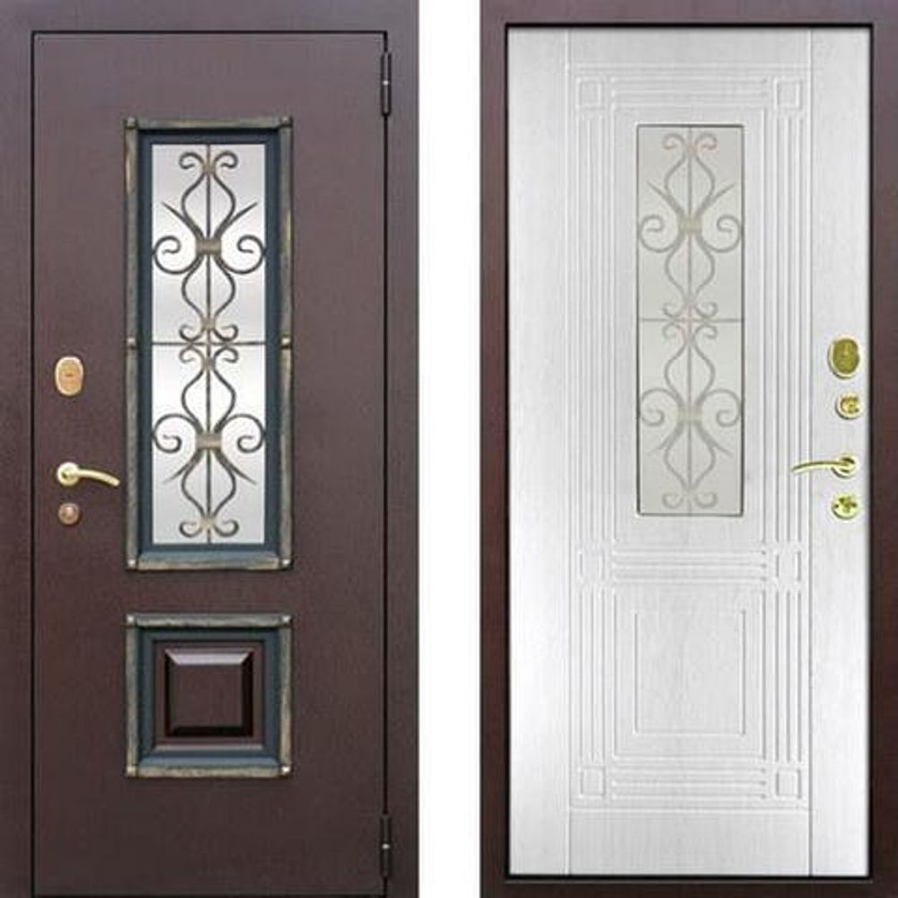 Дверь металлическая со стеклом Венеция