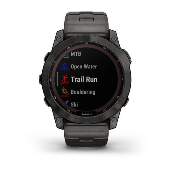 Часы Garmin Fenix 7X Sapphire Solar, темносерый DLC титан с титановым браслетом 010-02541-27