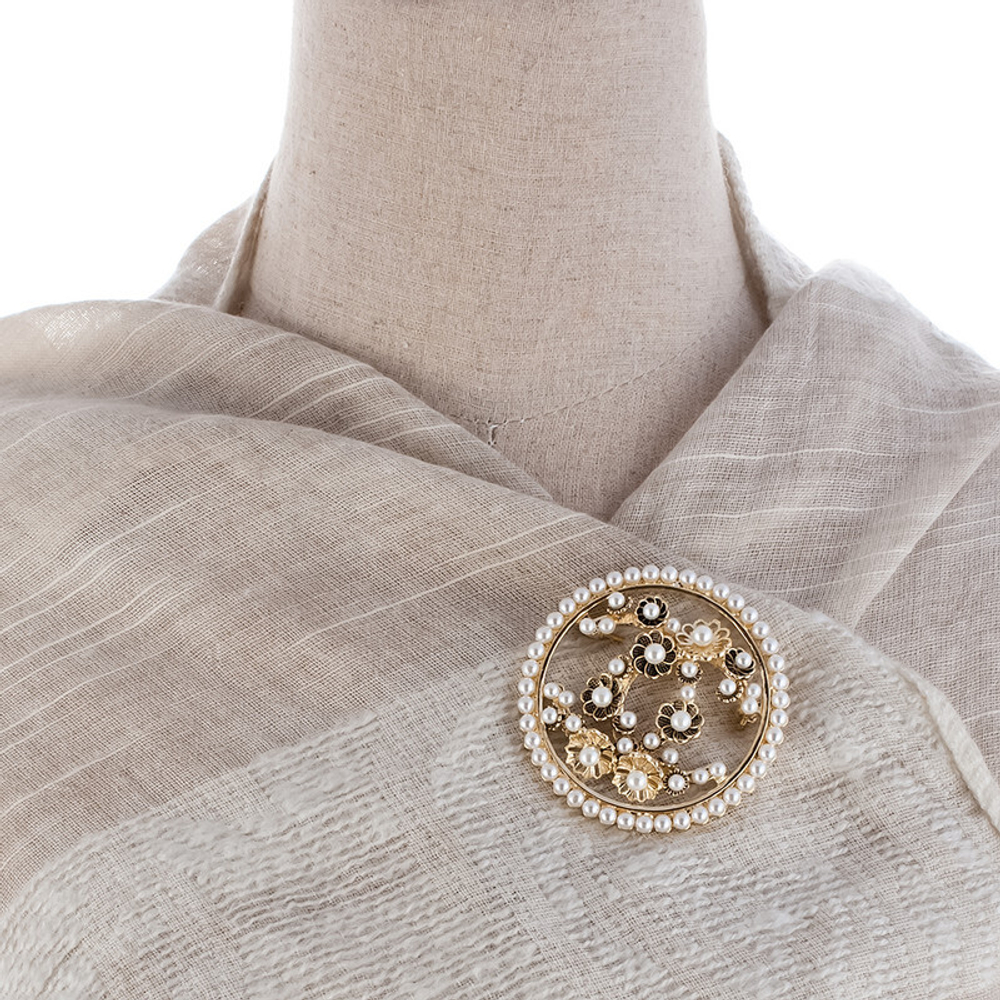 30041160 Брошь Chance с искусственным жемчугом