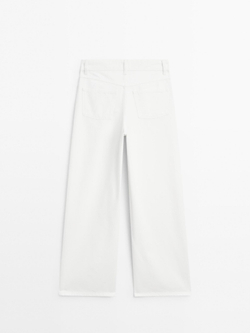 Massimo Dutti Джинсы с высокой посадкой, кремовый