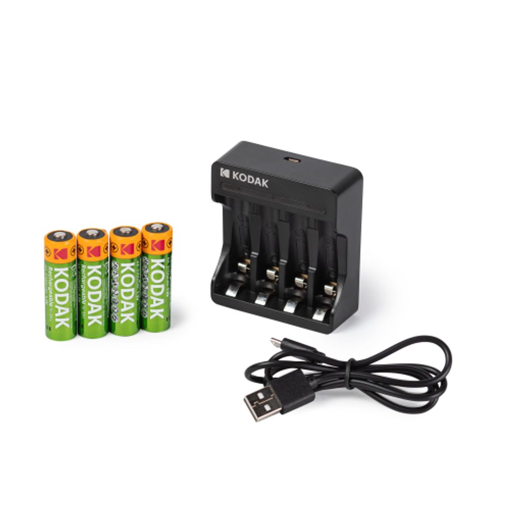 Зарядное устройство для аккумуляторов Kodak USB Overnight charger with 4 x AA 2700 mAh [K4AA/AAA]