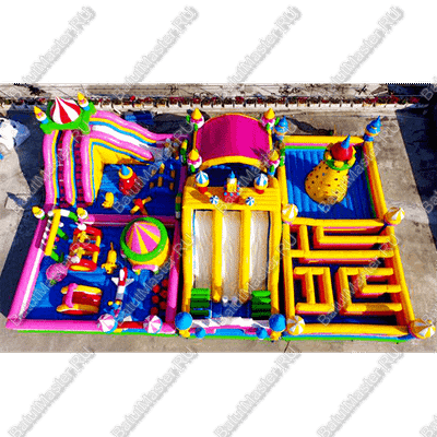 Большая площадка с высокой горкой "Дино-городок" 20*15*6.5 м