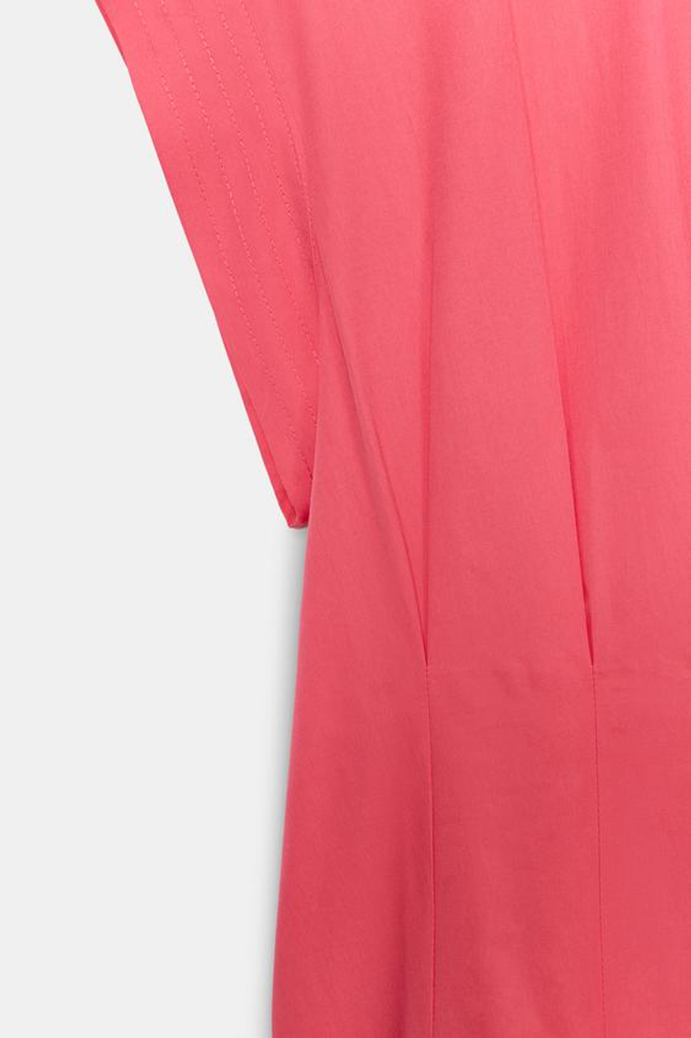 ZARA ПЛАТЬЕ ИЗ ПОПЛИНА СО СКЛАДКАМИ — ZW COLLECTION, КОРАЛЛОВЫЙ
