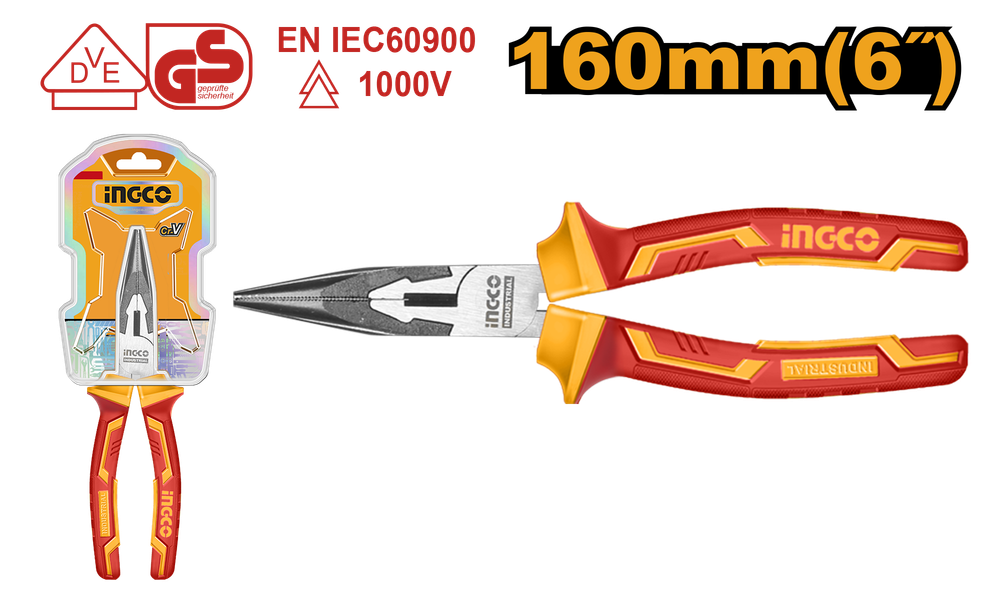 Длинногубцы диэлектрические 160 мм INDUSTRIAL