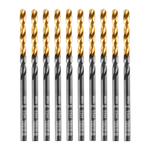 Сверло по металлу, 3 мм, HSS-Tin, Golden Tip, 10 шт. Denzel