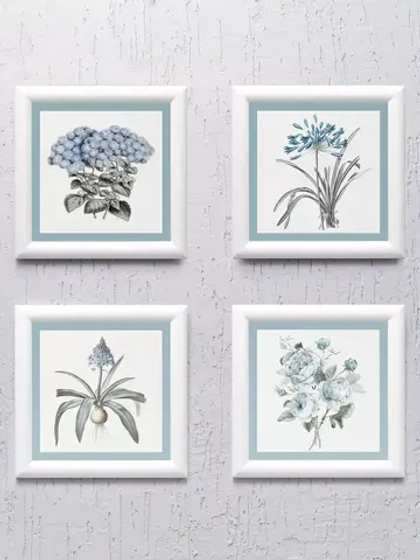 Картины на стену интерьерная на холсте 4 шт, 23*23 см