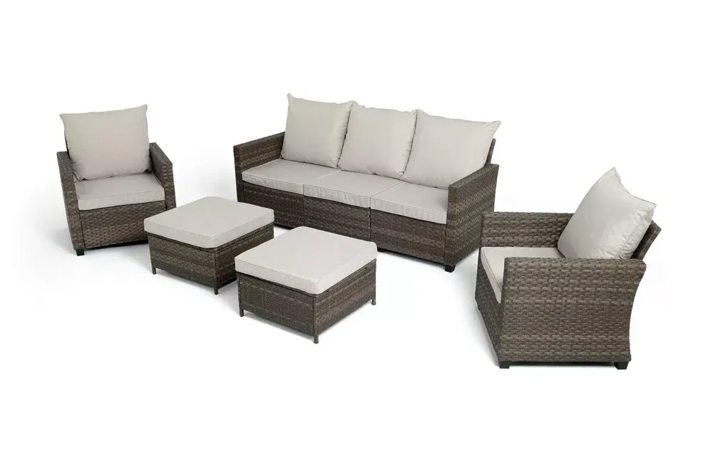 "Бостон" лаунж-зона из искусственного ротанга, цвет коричневый