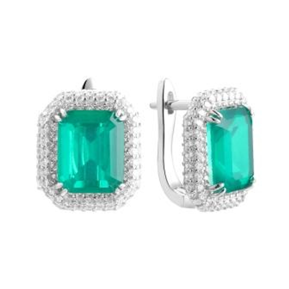 Серьги из серебра с ситаллом