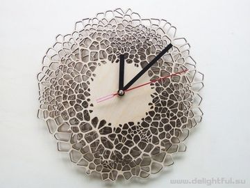 Дизайнерские часы из дерева 01-11 ( by Delightful )